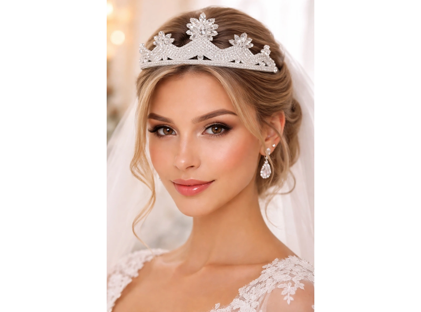 Zirkon Taşlı Gelin/Kına/Nişan/Söz Tasarım Taç