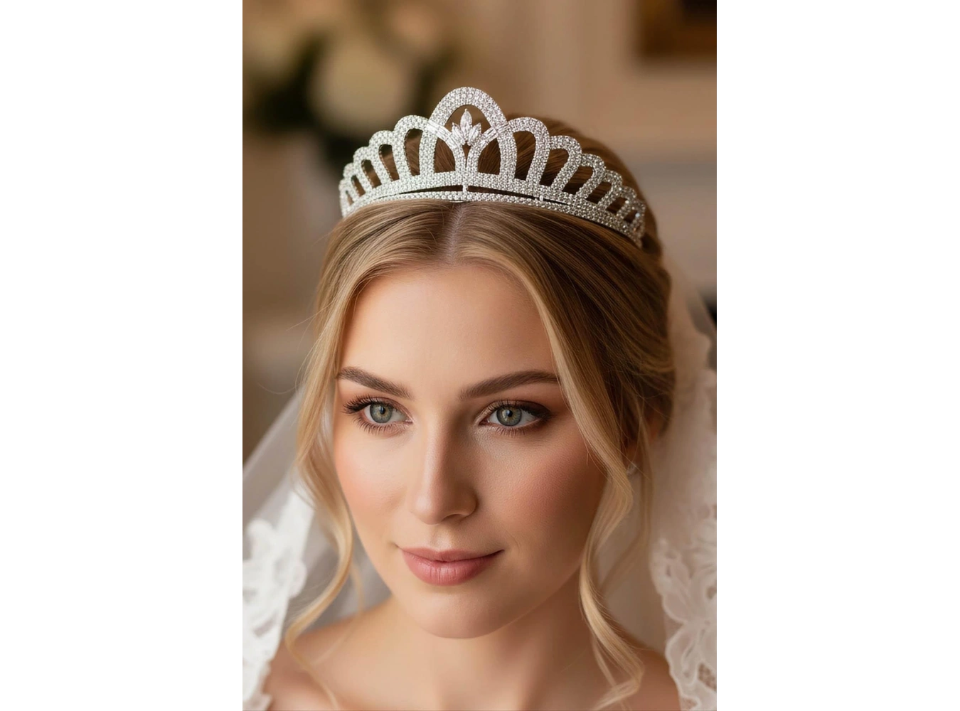 Zirkon Taşlı Gelin/Kına/Nişan/Söz Tasarım Taç