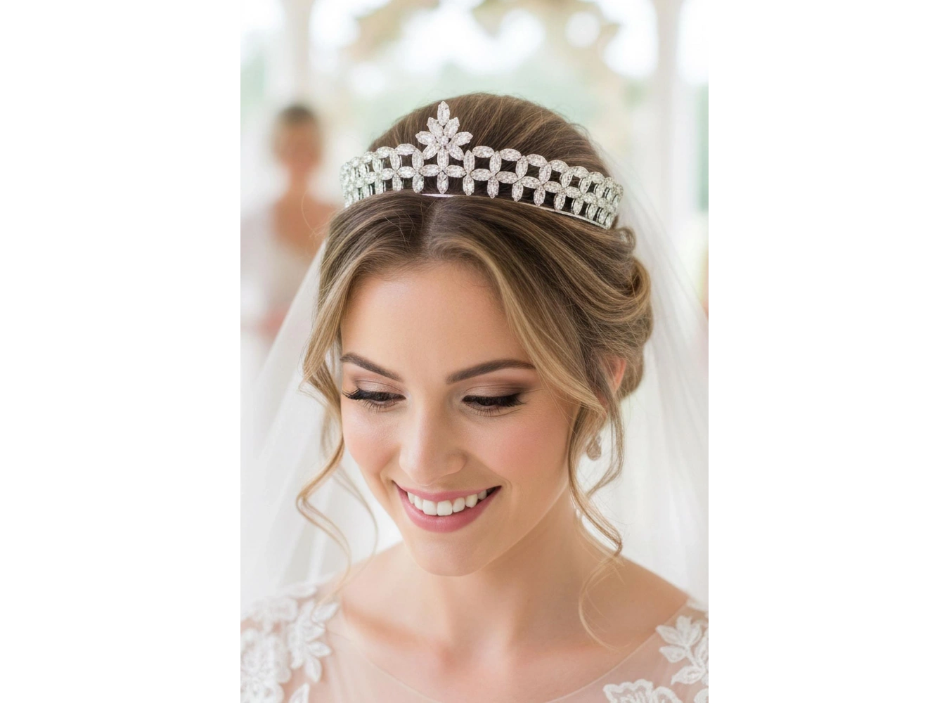 Zirkon Taşlı Gelin/Kına/Nişan/Söz Tasarım Taç