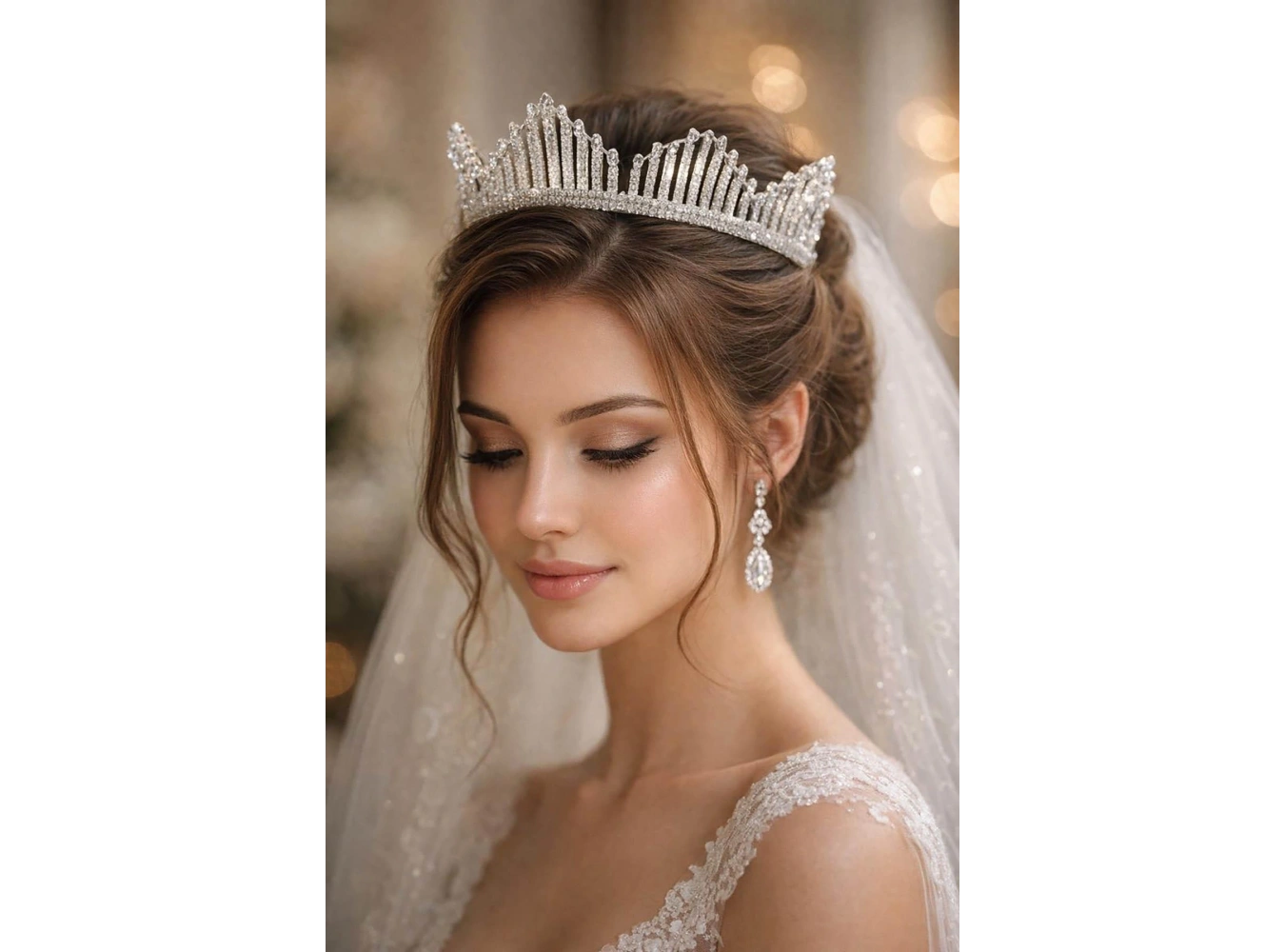 Zirkon Taşlı Gelin/Kına/Nişan/Söz Tasarım Taç