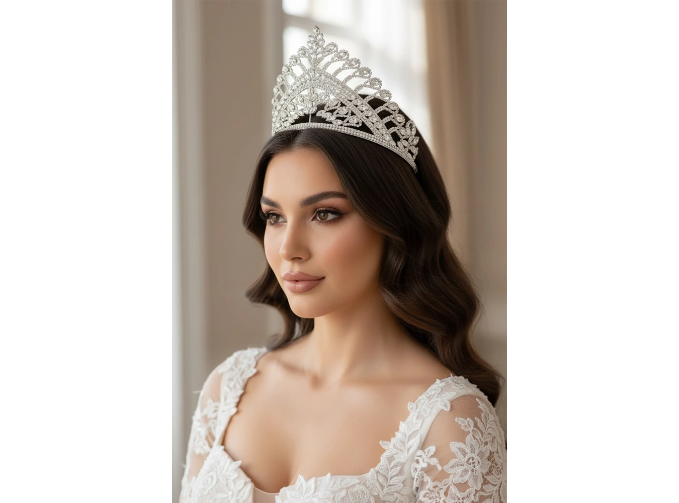 Zirkon Taşlı Gelin/Kına/Nişan/Söz Tasarım Taç