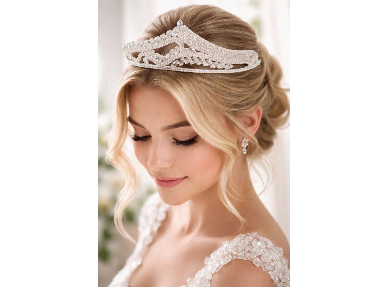 Zirkon Taşlı Gelin/Kına/Nişan/Söz Tasarım Taç