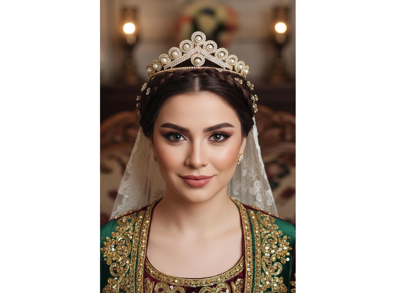 Zirkon Taşlı Gelin/Kına/Nişan/Söz Tasarım Taç