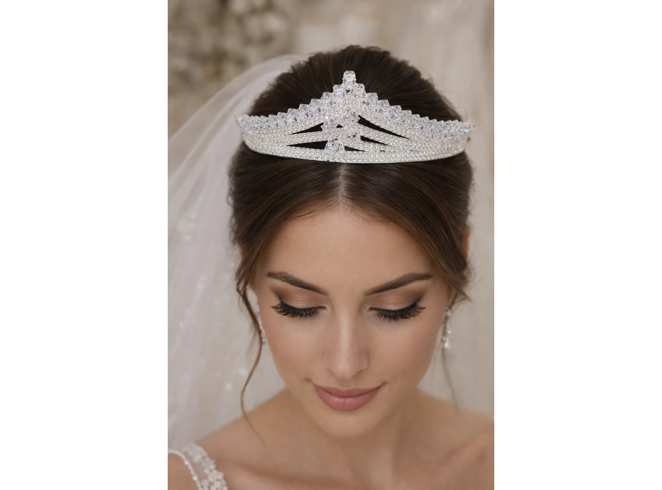 Zirkon Taşlı Gelin/Kına/Nişan/Söz Tasarım Taç