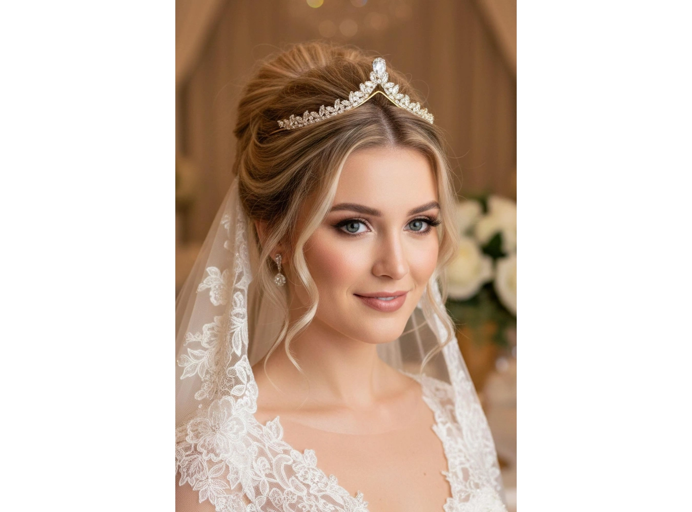 Zirkon Taşlı Gelin/Kına/Nişan/Söz Tasarım Taç