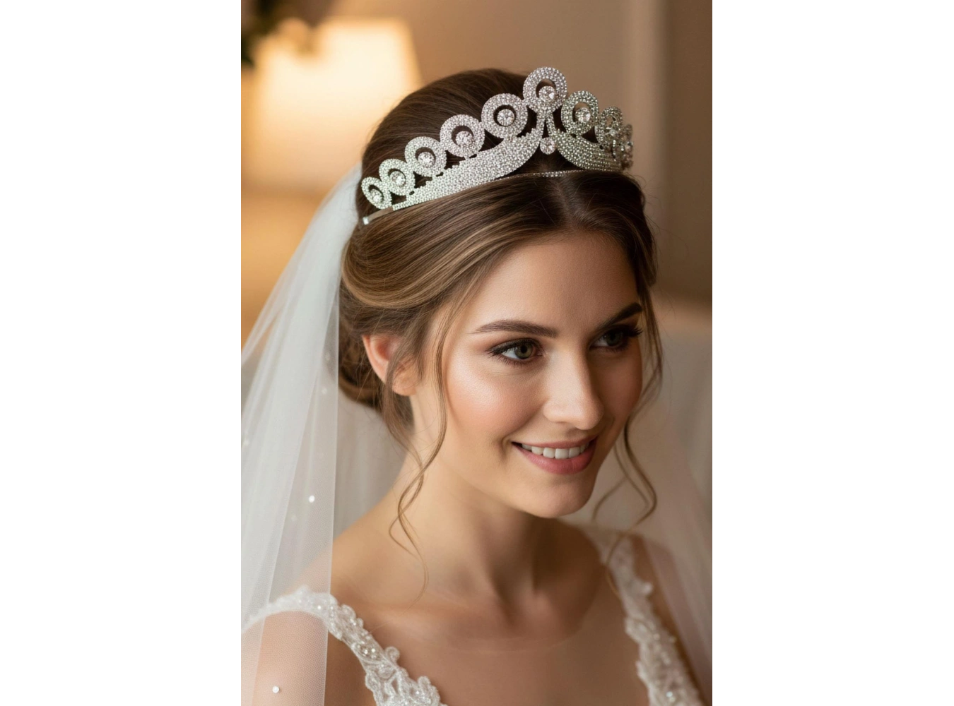 Zirkon Taşlı Gelin/Kına/Nişan/Söz Tasarım Taç