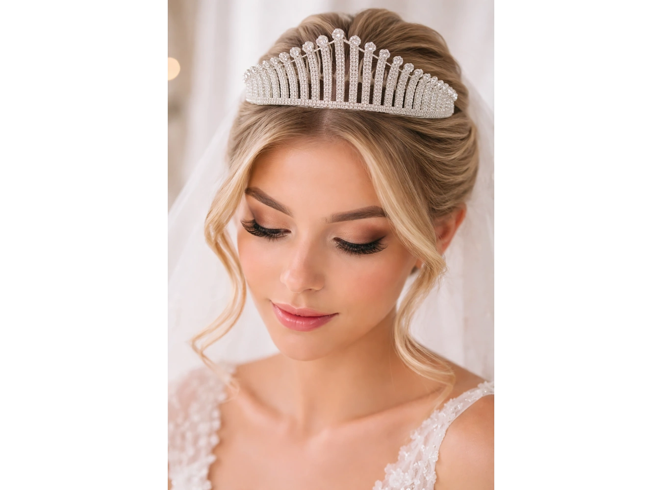 Zirkon Taşlı Gelin/Kına/Nişan/Söz Tasarım Taç