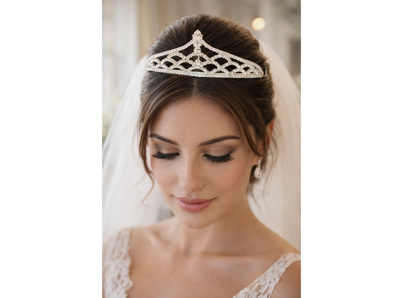 Zirkon Taşlı Gelin/Kına/Nişan/Söz Tasarım Taç