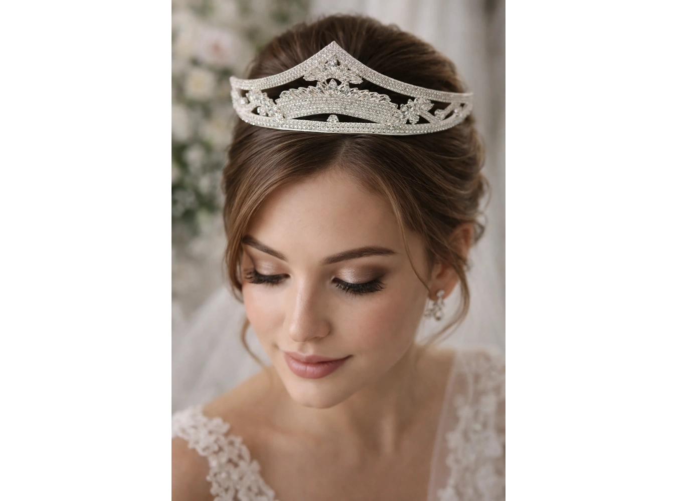 Zirkon Taşlı Gelin/Kına/Nişan/Söz Tasarım Taç