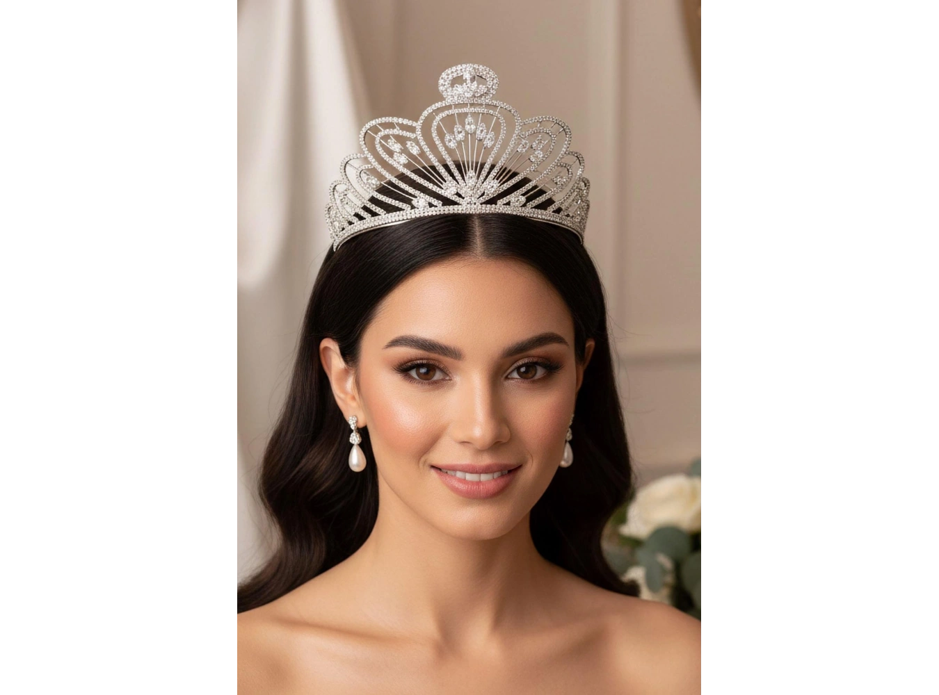 Zirkon Taşlı Gelin/Kına/Nişan/Söz Tasarım Taç