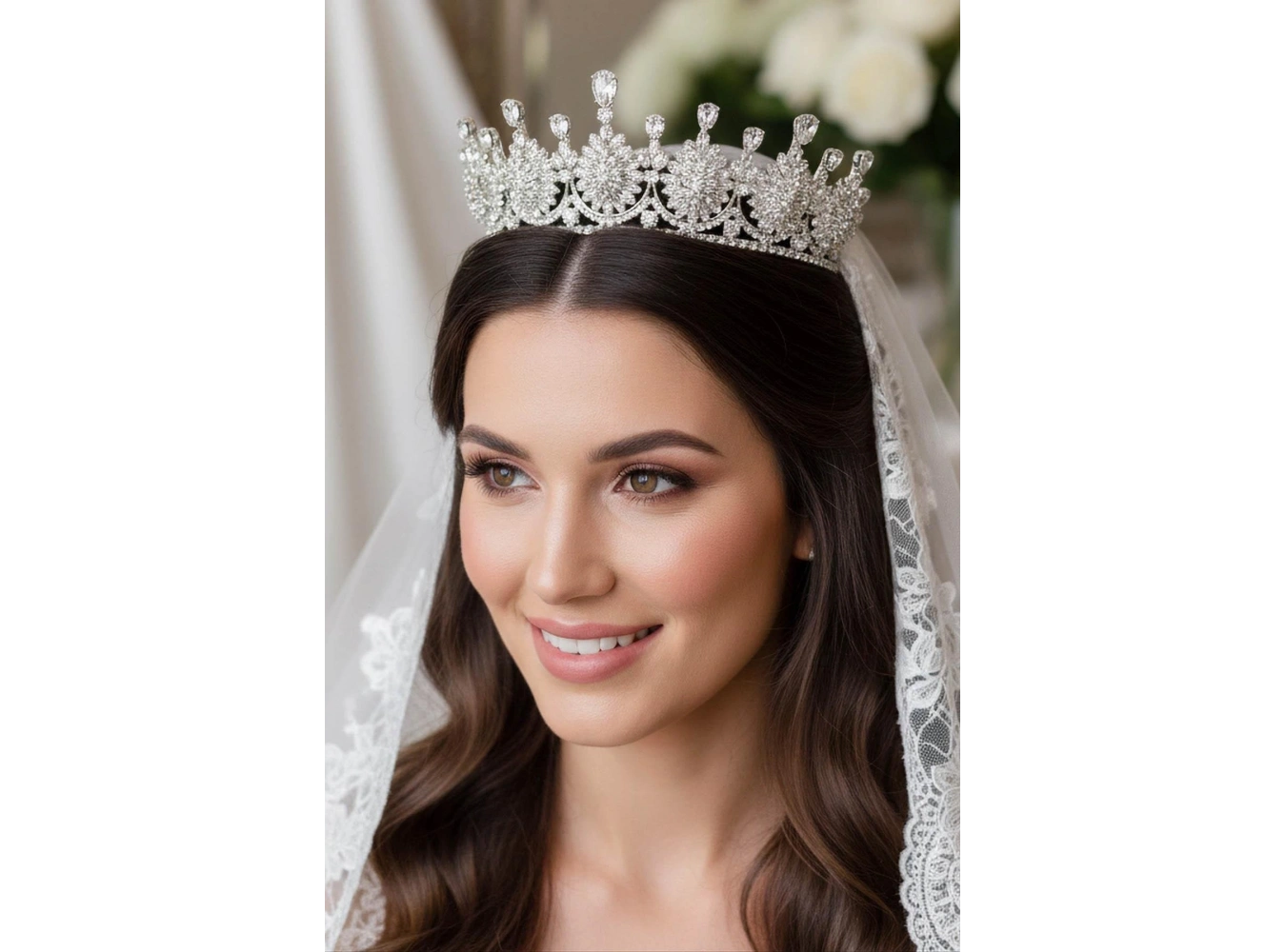 Zirkon Taşlı Gelin/Kına/Nişan/Söz Tasarım Taç