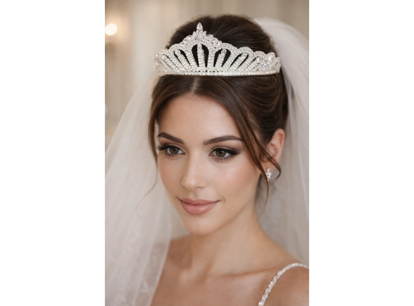 Zirkon Taşlı Gelin/Kına/Nişan/Söz Tasarım Taç