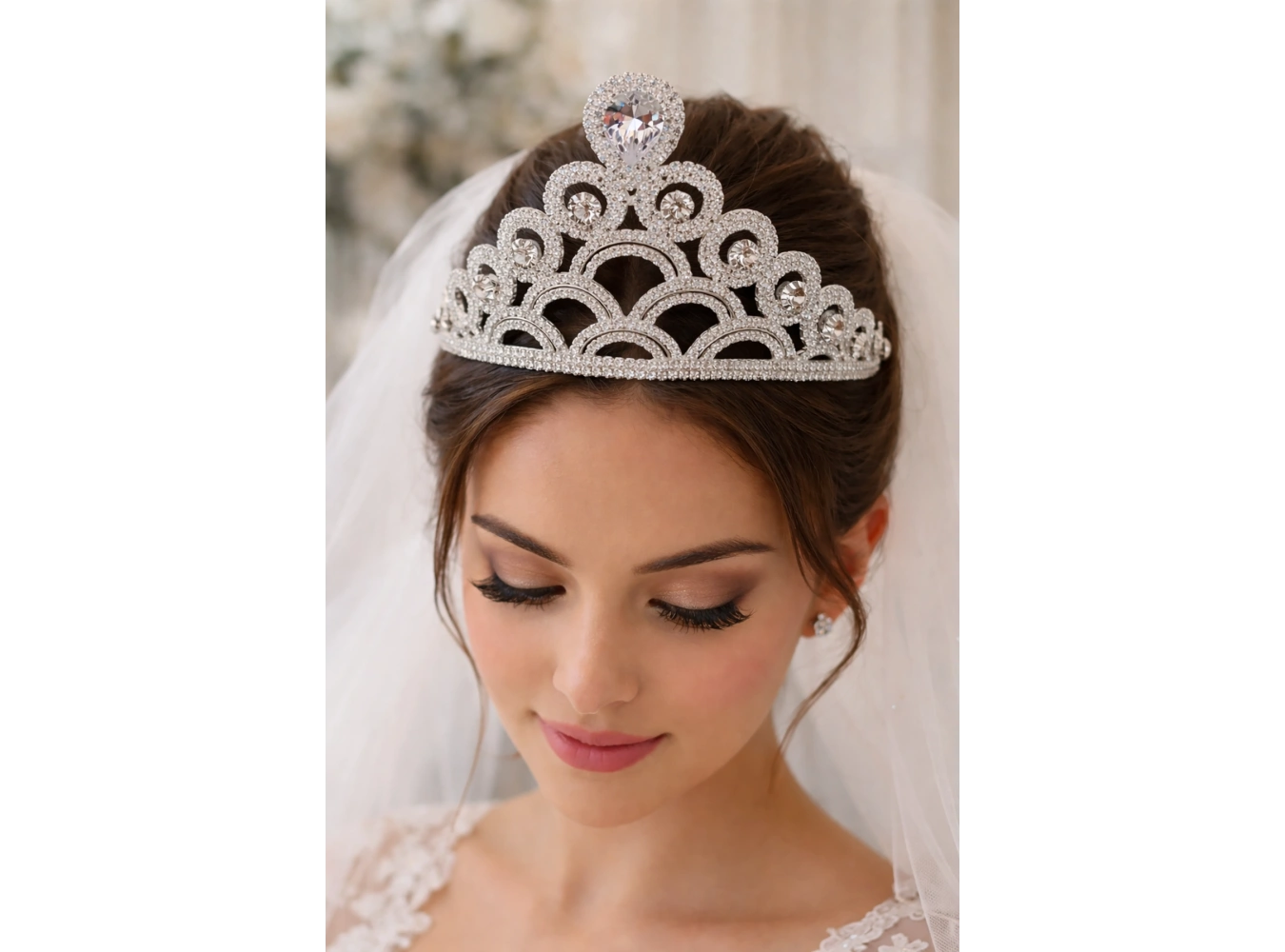 Zirkon Taşlı Gelin/Kına/Nişan/Söz Tasarım Taç