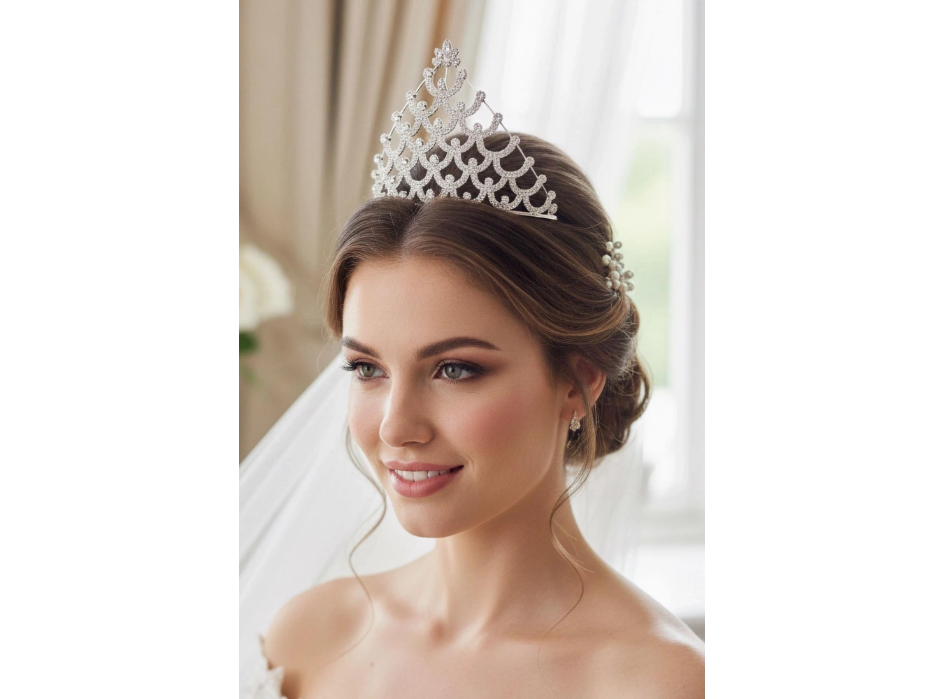 Zirkon Taşlı Gelin/Kına/Nişan/Söz Tasarım Taç