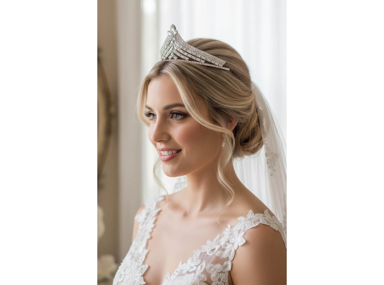 Zirkon Taşlı Gelin/Kına/Nişan/Söz Tasarım Taç