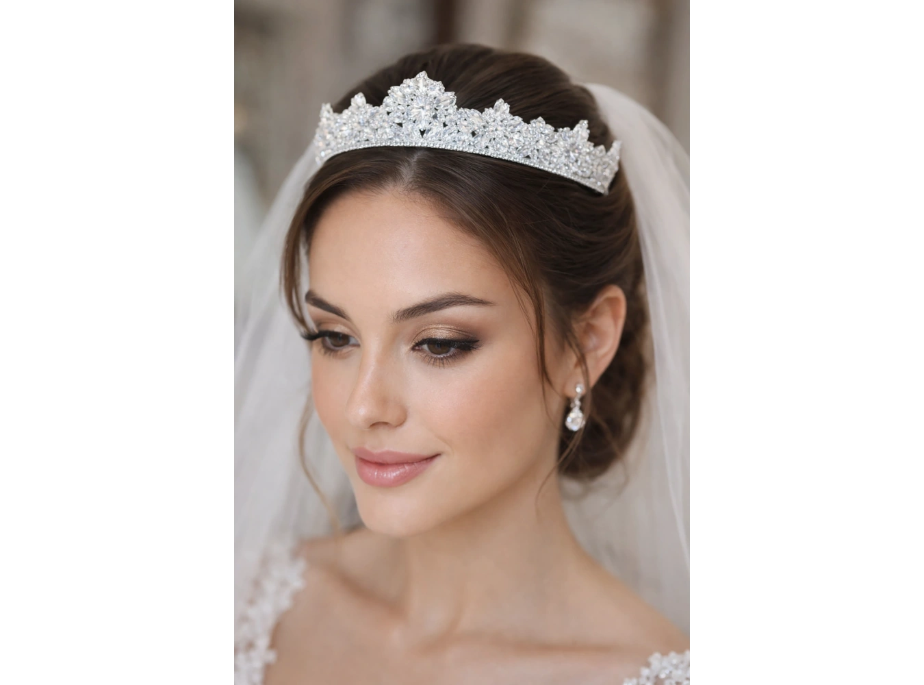 Zirkon Taşlı Gelin/Kına/Nişan/Söz Tasarım Taç