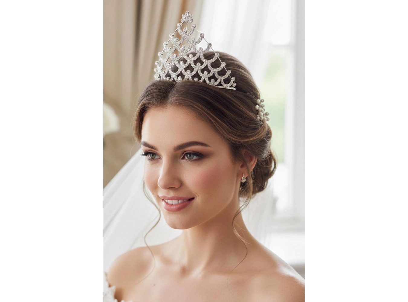 Zirkon Taşlı Gelin/Kına/Nişan/Söz Tasarım Taç