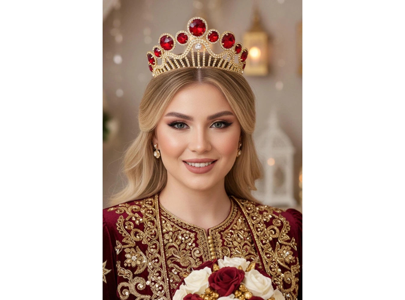 Zirkon Taşlı Gelin/Kına/Nişan/Söz Tasarım Taç