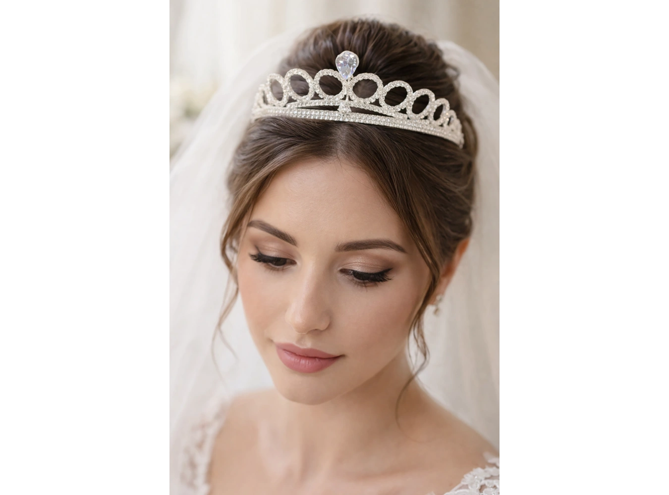 Zirkon Taşlı Gelin/Kına/Nişan/Söz Tasarım Taç