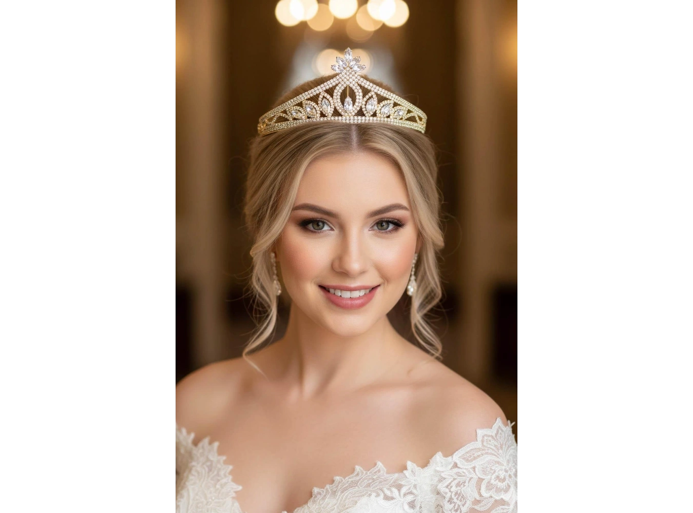 Zirkon Taşlı Gelin/Kına/Nişan/Söz Tasarım Taç