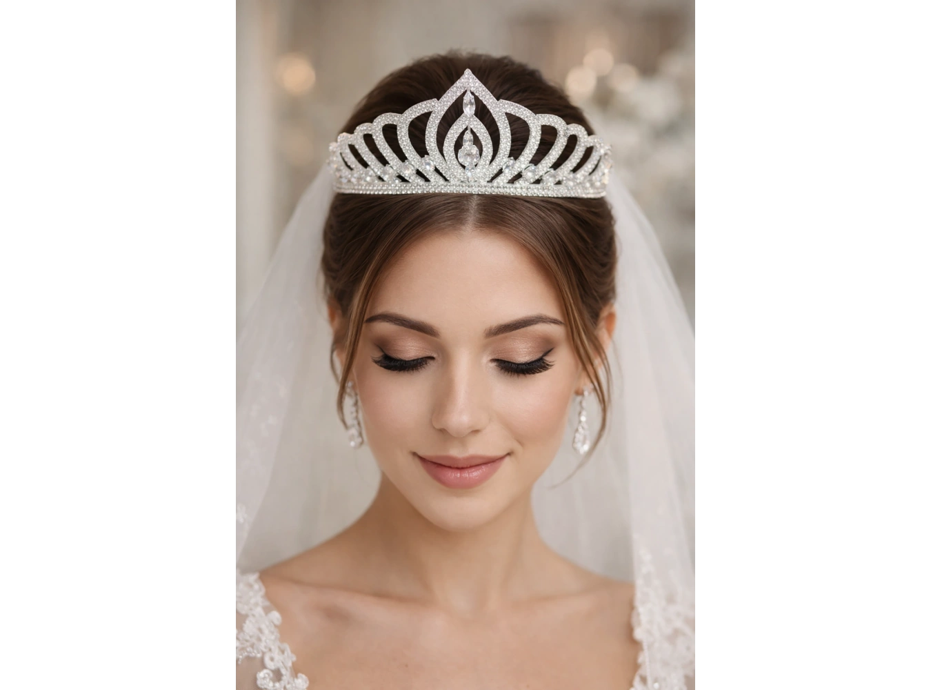 Zirkon Taşlı Gelin/Kına/Nişan/Söz Tasarım Taç