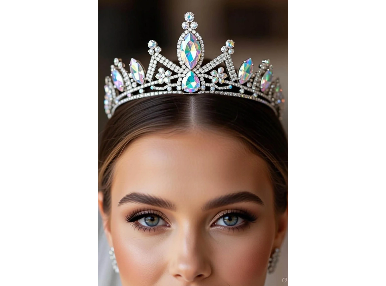 Zirkon Taşlı Gelin/Kına/Nişan/Söz Tasarım Taç