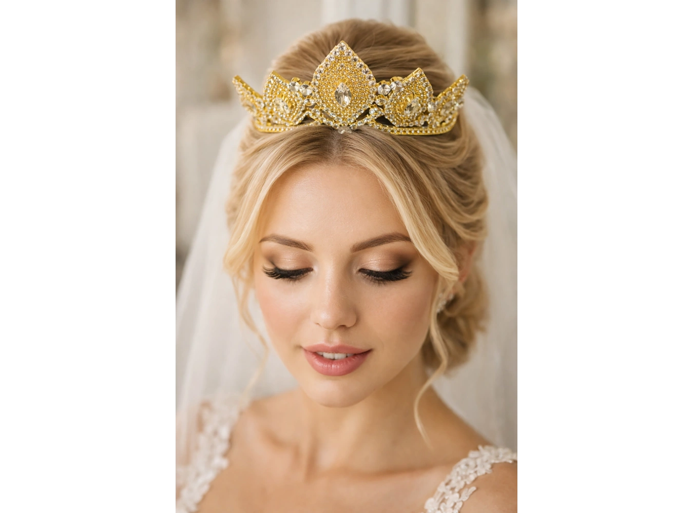 Zirkon Taşlı Gelin/Kına/Nişan/Söz Tasarım Taç
