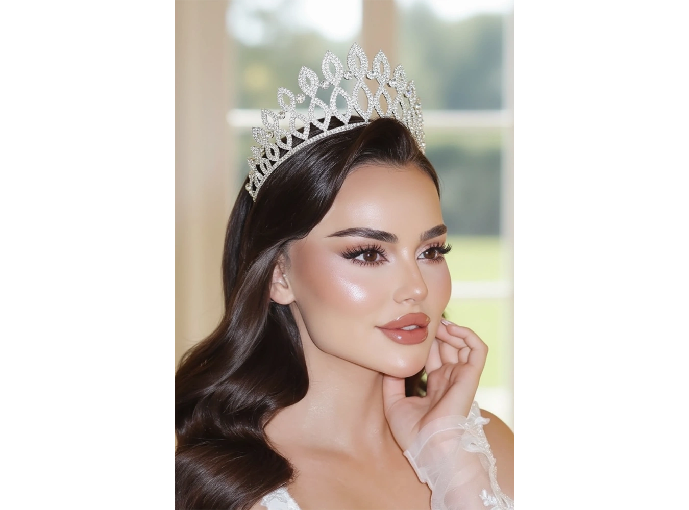 Zirkon Taşlı Gelin/Kına/Nişan/Söz Tasarım Taç