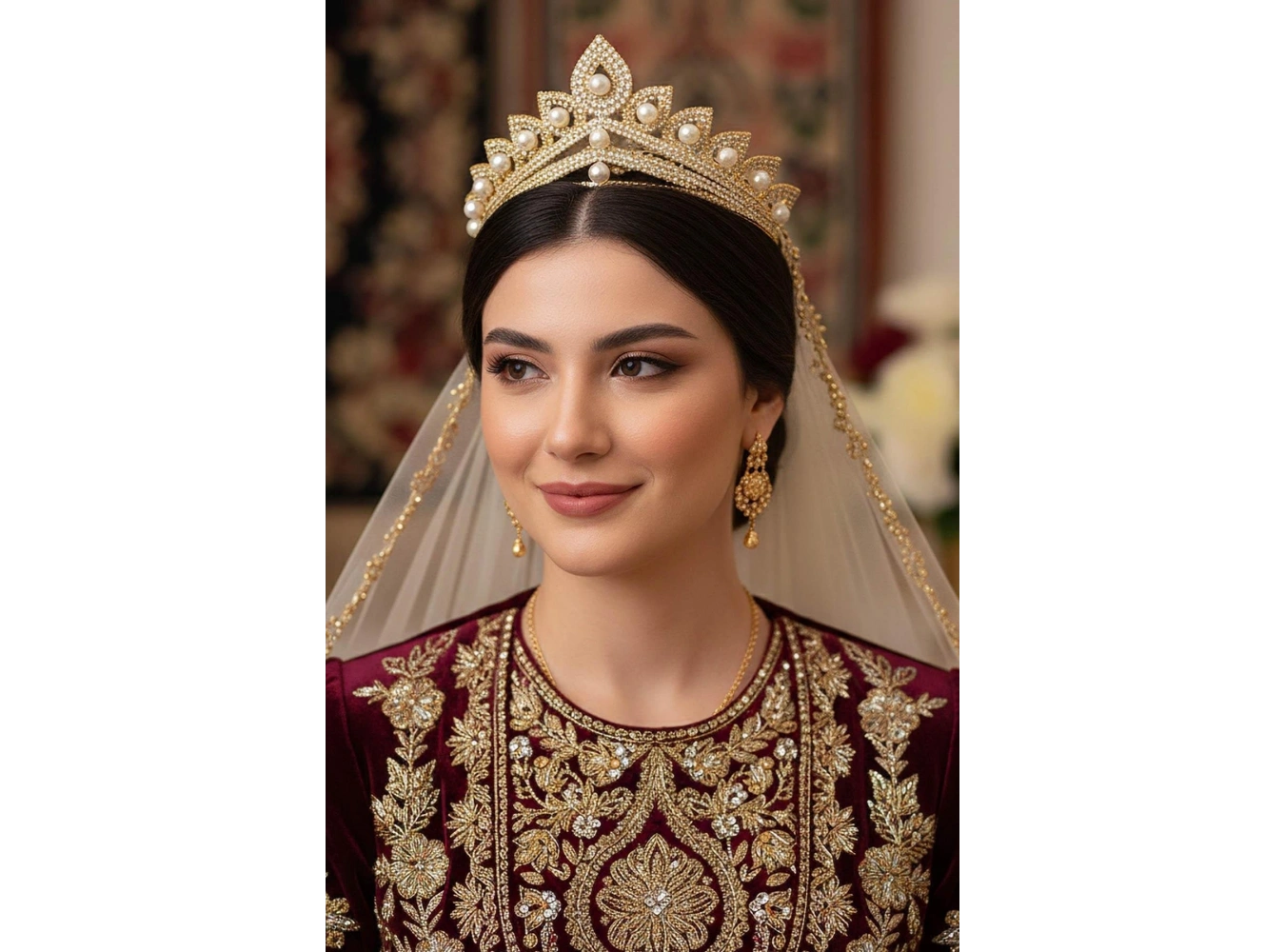 Zirkon Taşlı Gelin/Kına/Nişan/Söz Tasarım Taç