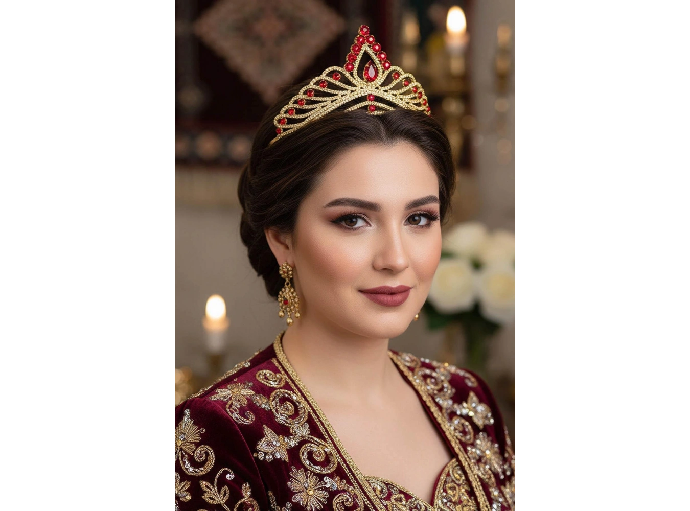 Zirkon Taşlı Gelin/Kına/Nişan/Söz Tasarım Taç