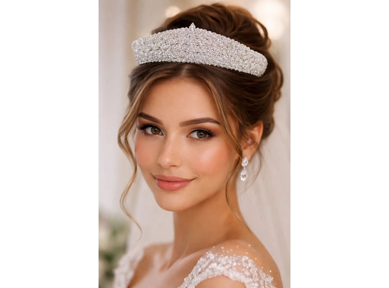 Zirkon Taşlı Gelin/Kına/Nişan/Söz Tasarım Taç