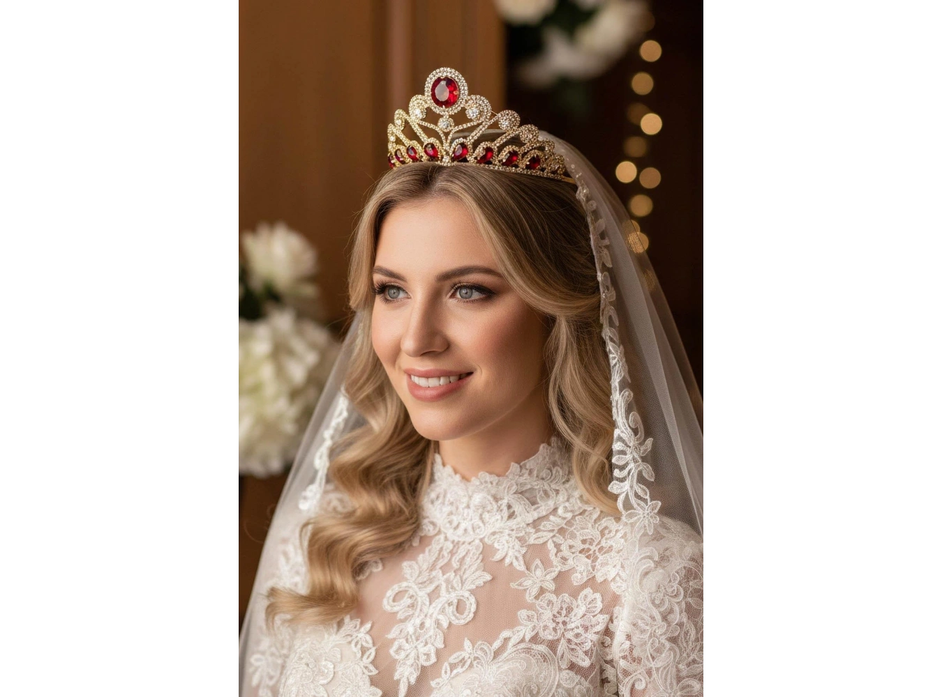 Zirkon Taşlı Gelin/Kına/Nişan/Söz Tasarım Taç