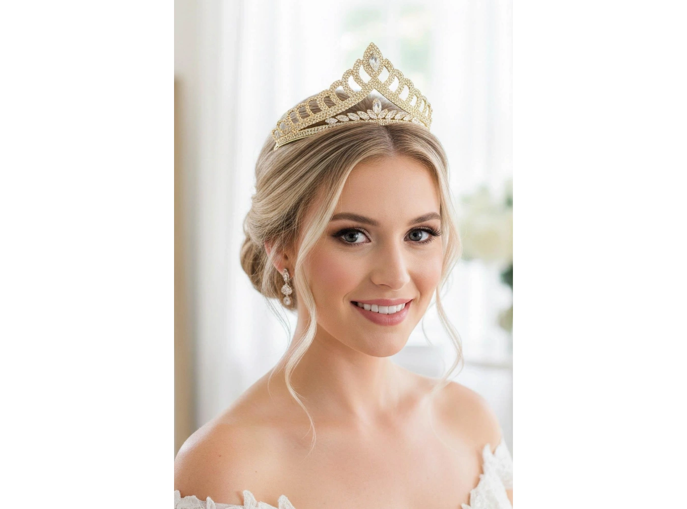 Zirkon Taşlı Gelin/Kına/Nişan/Söz Tasarım Taç