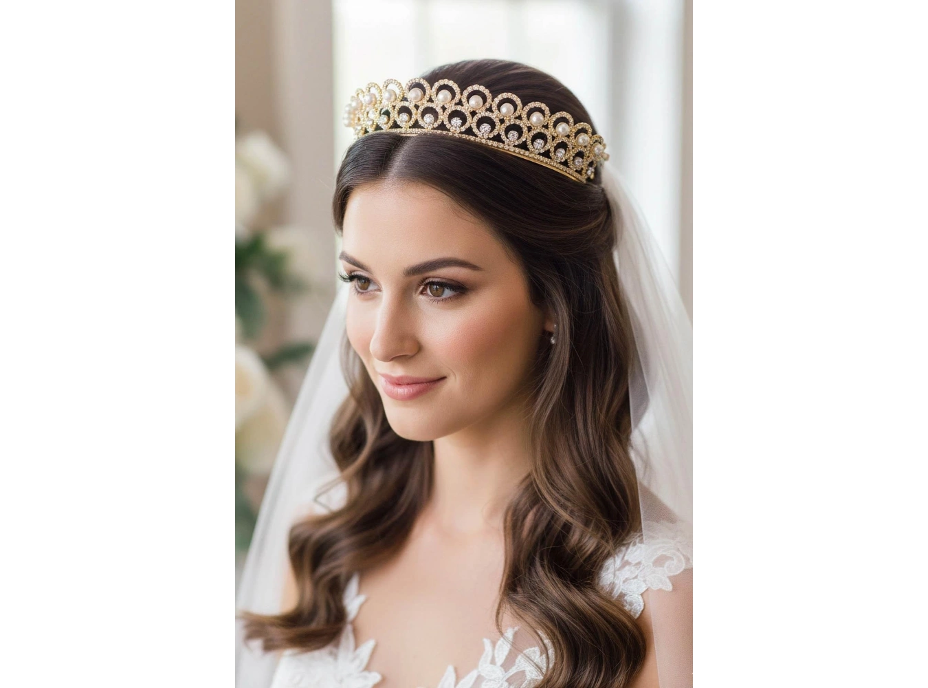 Zirkon Taşlı Gelin/Kına/Nişan/Söz Tasarım Taç