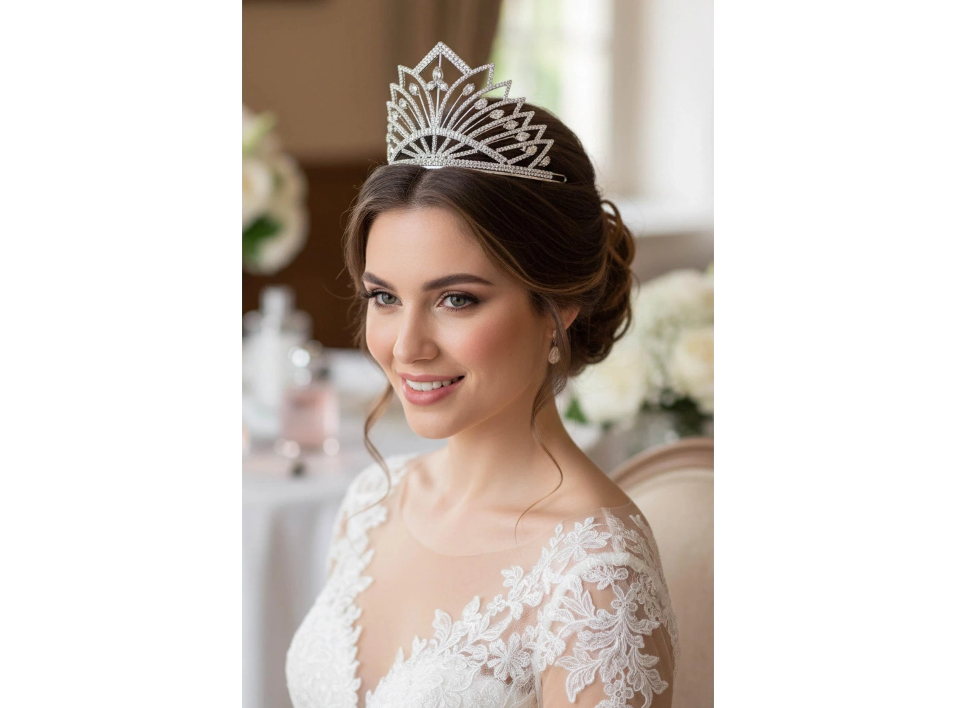 Zirkon Taşlı Gelin/Kına/Nişan/Söz Tasarım Taç