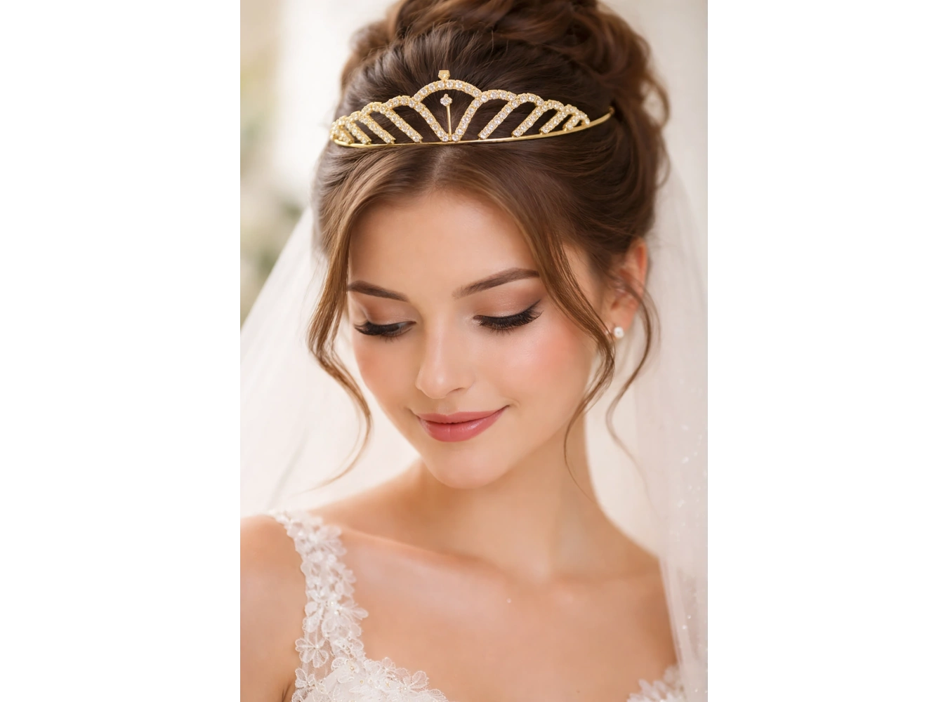 Zirkon Taşlı Gelin/Kına/Nişan/Söz Tasarım Taç