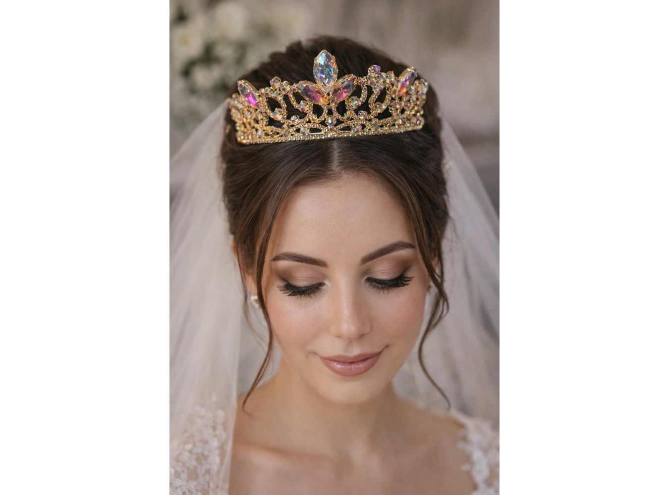 Zirkon Taşlı Gelin/Kına/Nişan/Söz Tasarım Taç