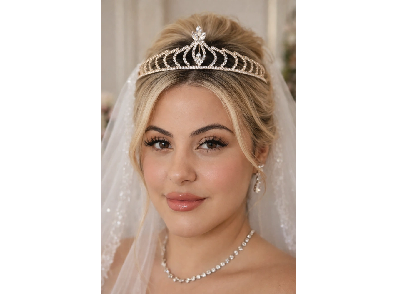 Zirkon Taşlı Gelin/Kına/Nişan/Söz Tasarım Taç