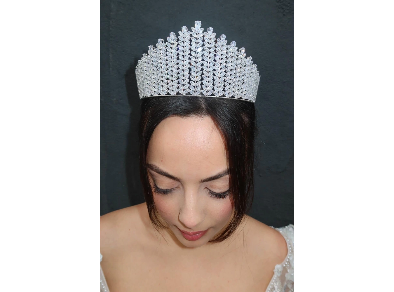 Zirkon Taşlı Gelin/Kına/Nişan/Söz Tasarım Taç