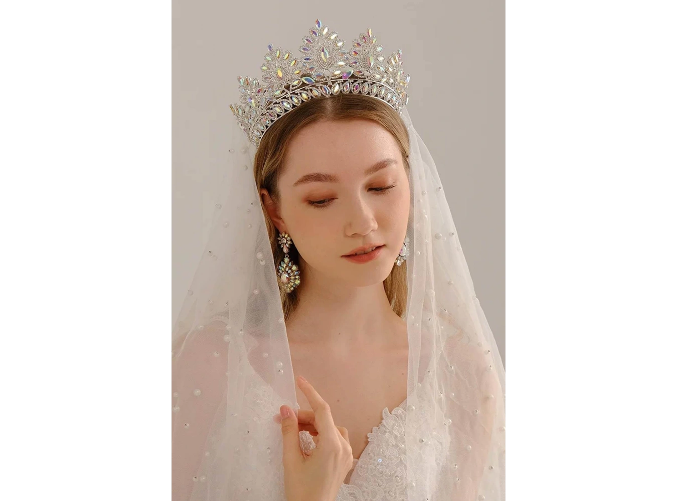 Zirkon Taşlı Gelin/Kına/Nişan/Söz Tasarım Taç