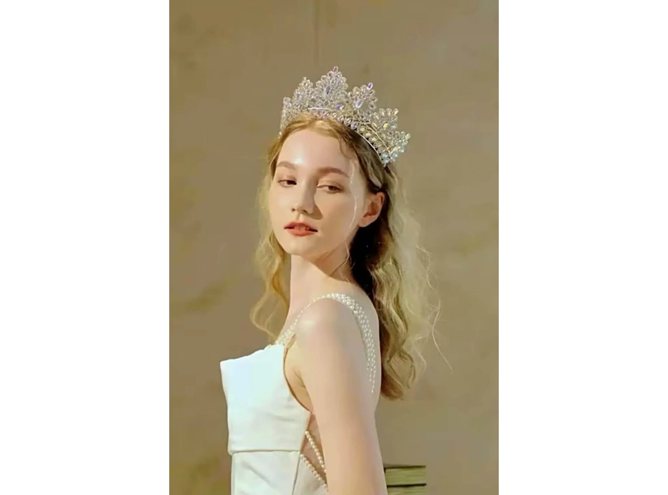 Zirkon Taşlı Gelin/Kına/Nişan/Söz Tasarım Taç