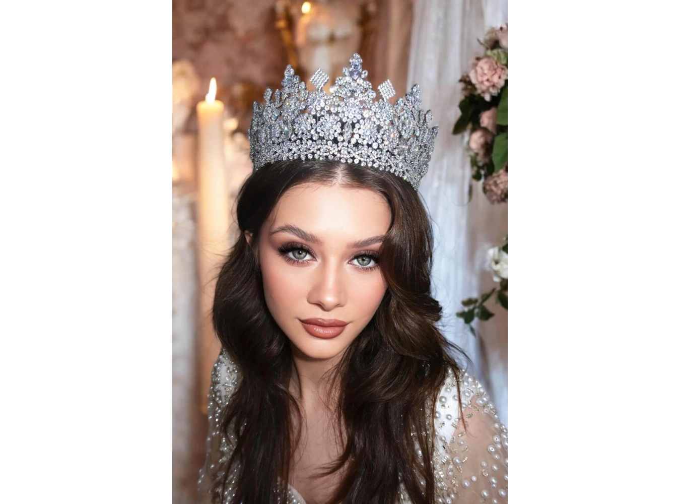 Zirkon Taşlı Gelin/Kına/Nişan/Söz Tasarım Taç