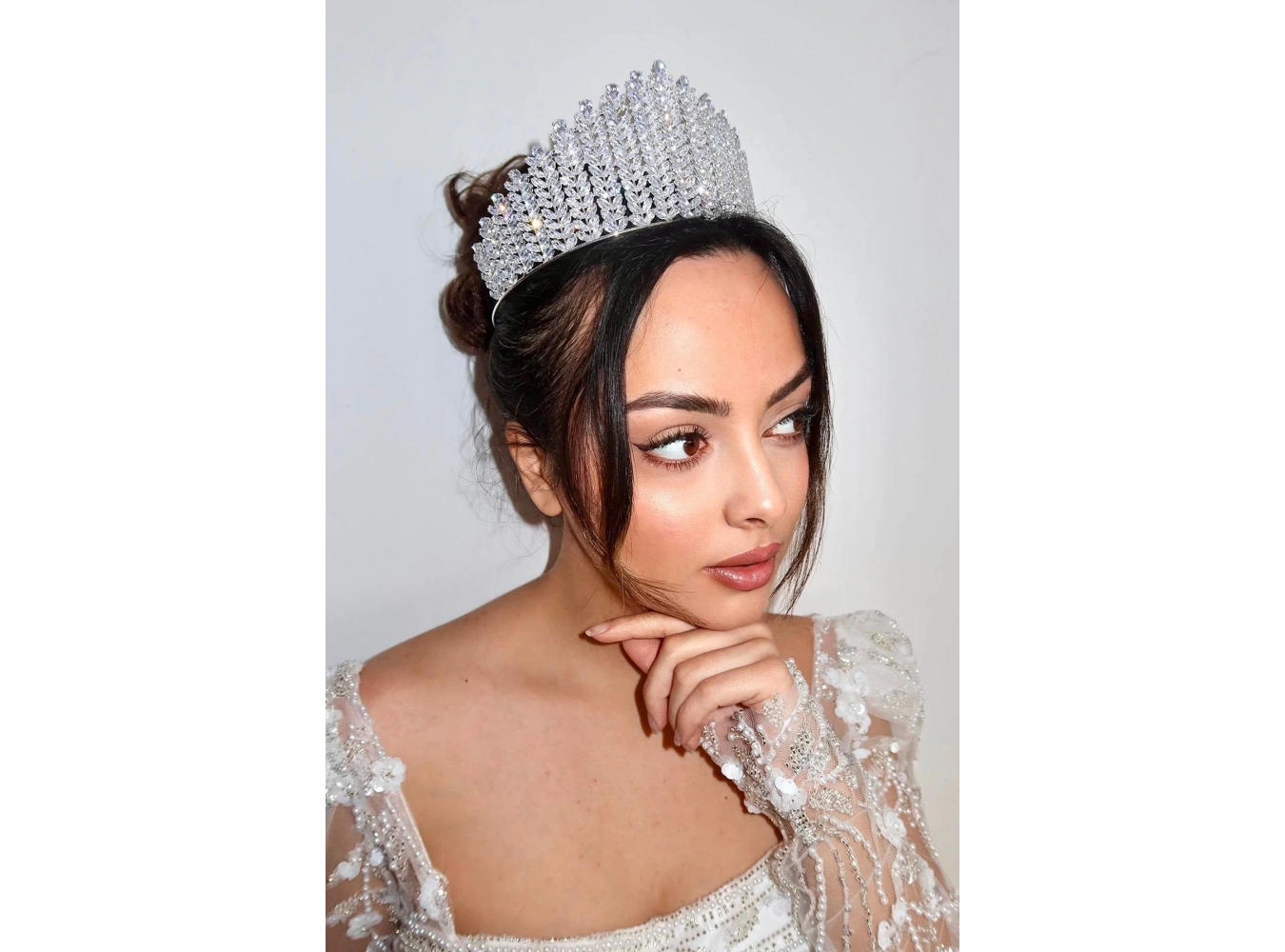 Zirkon Taşlı Gelin/Kına/Nişan/Söz Tasarım Taç