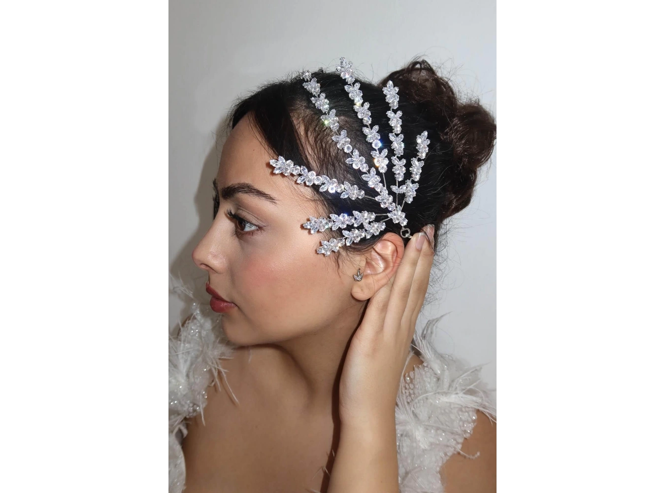 Zirkon Taşlı Gelin/Nişan/Söz Tasarım Saç Aksesuarı