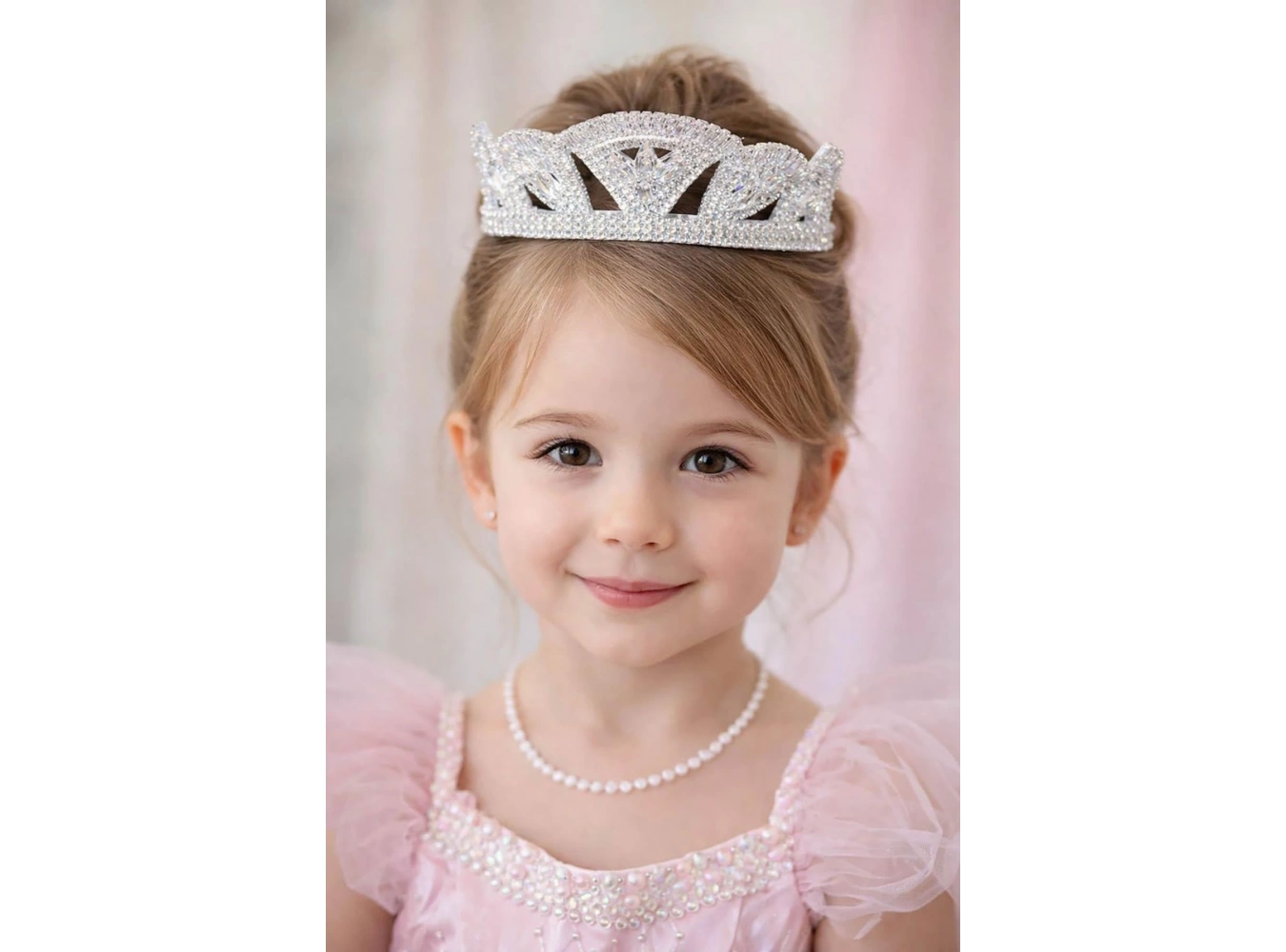 Zirkon Taşlı Tasarım Çocuk Taç