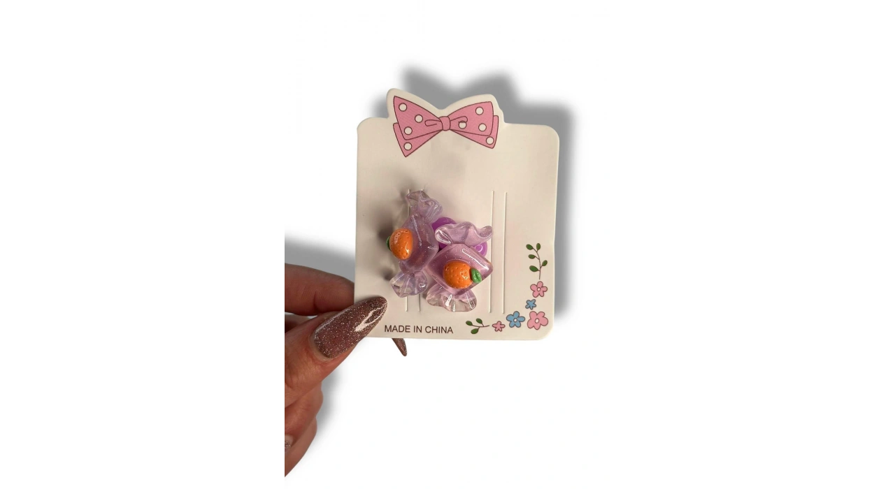 20li Karışık Renk Şeker Figürlü Çocuk Toka Set