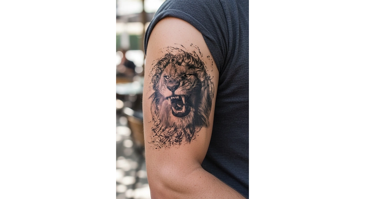 Geçici Aslan Figürlü Dövme Tattoo