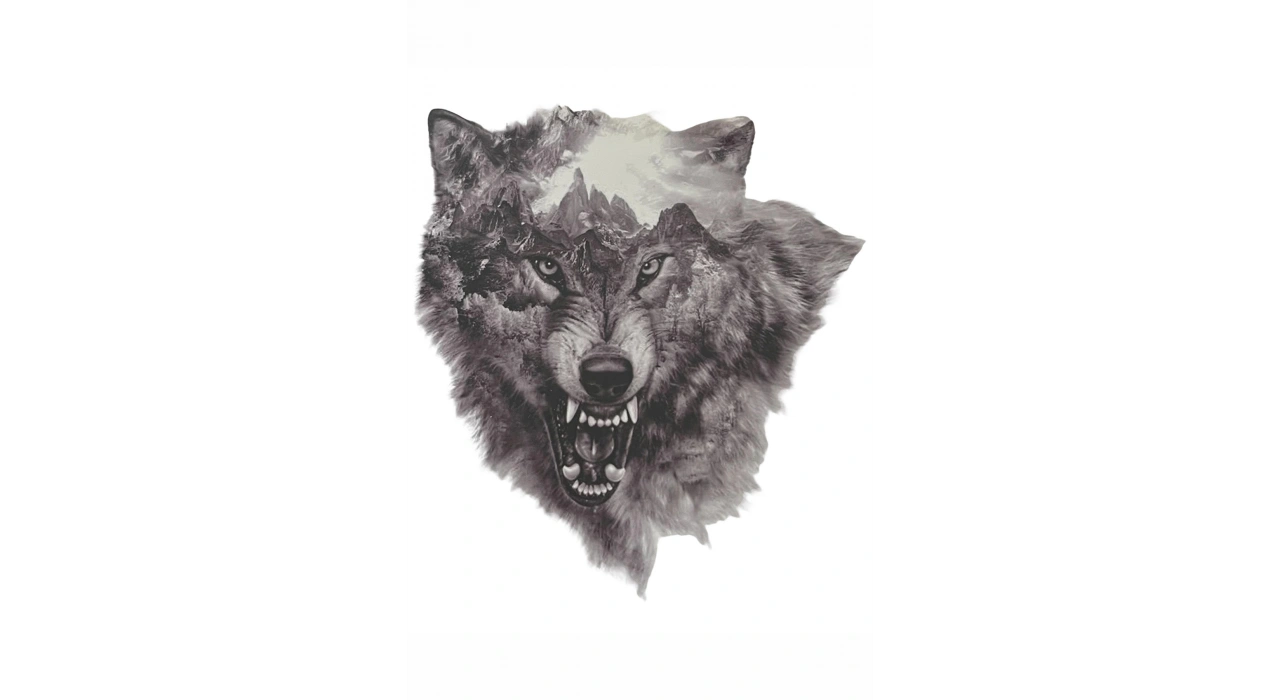 Geçici Kurt Figürlü Dövme Tattoo