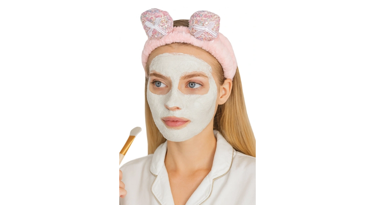 Açık Pembe Renk Kurdele Detaylı Peluş Saç Bandı