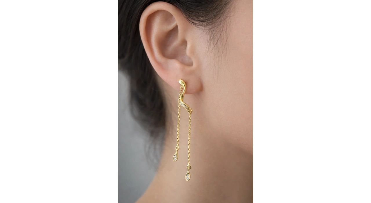 Altın Renk 14K Altın Kaplama Sallantılı Xuping Küpe (Çift)